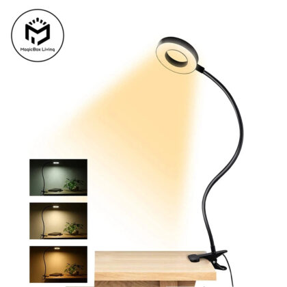 48 LEDs Clip on Desk Lamp 360°Flexible Gooseneck Reading Table Light Eye-Caring USB Clamp Books Night Light Study Read Light