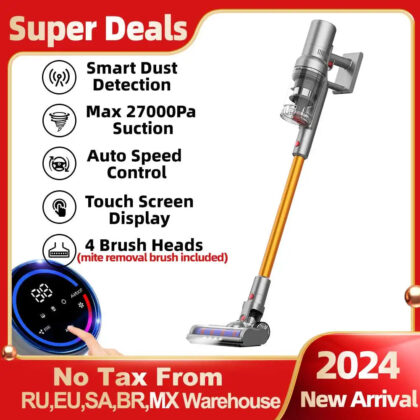 ABIR VC205 Cordless Handheld Vacuum Cleaner,27000PA,Touch Screen,Smart Dust Sensor,Auto Speed Control for Home Bed Carpet Clean